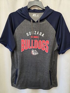 Gonzaga Bulldogs Hooded Short Sleeve Tee - Gray & Navy